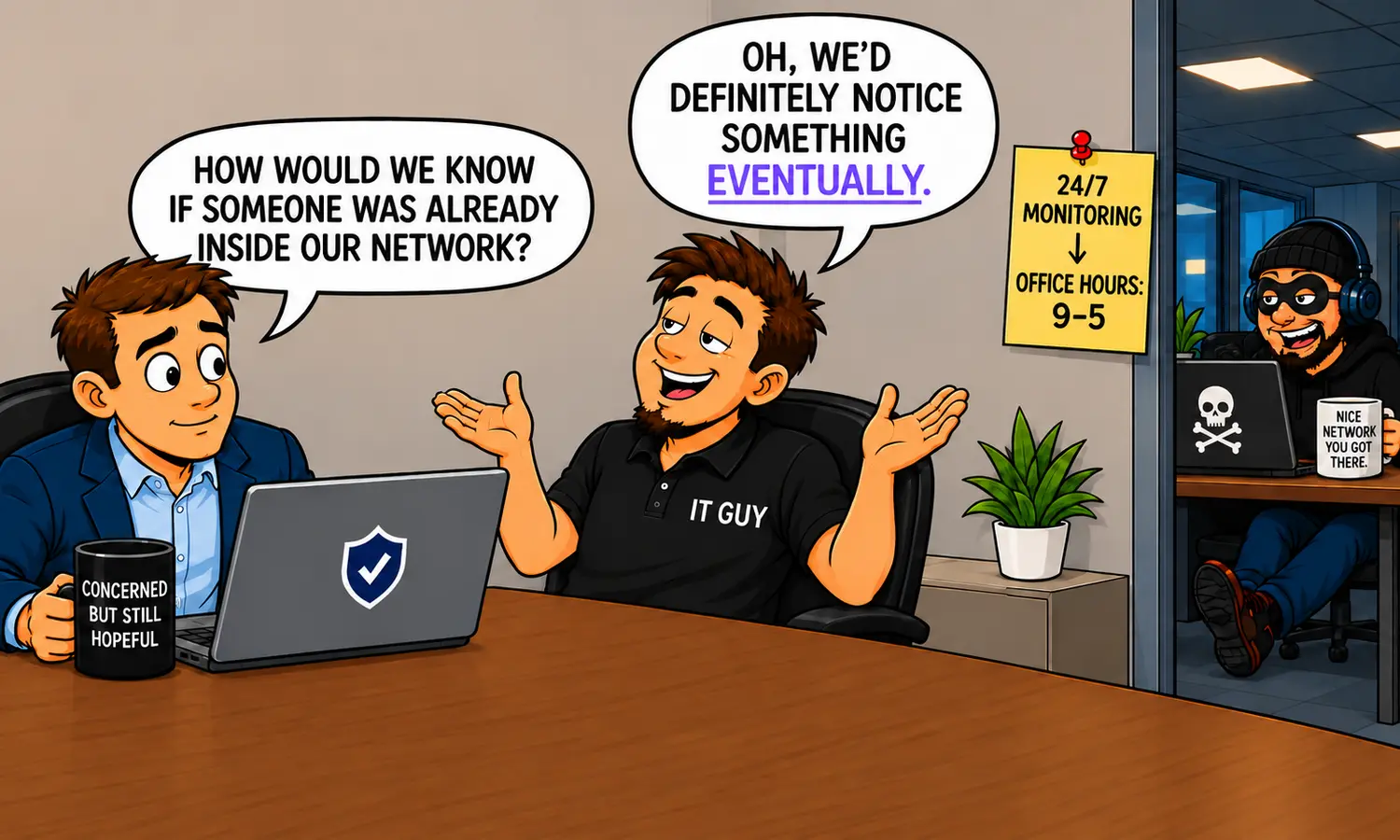 Illustration for question 2: How would we know if someone was already inside our network?