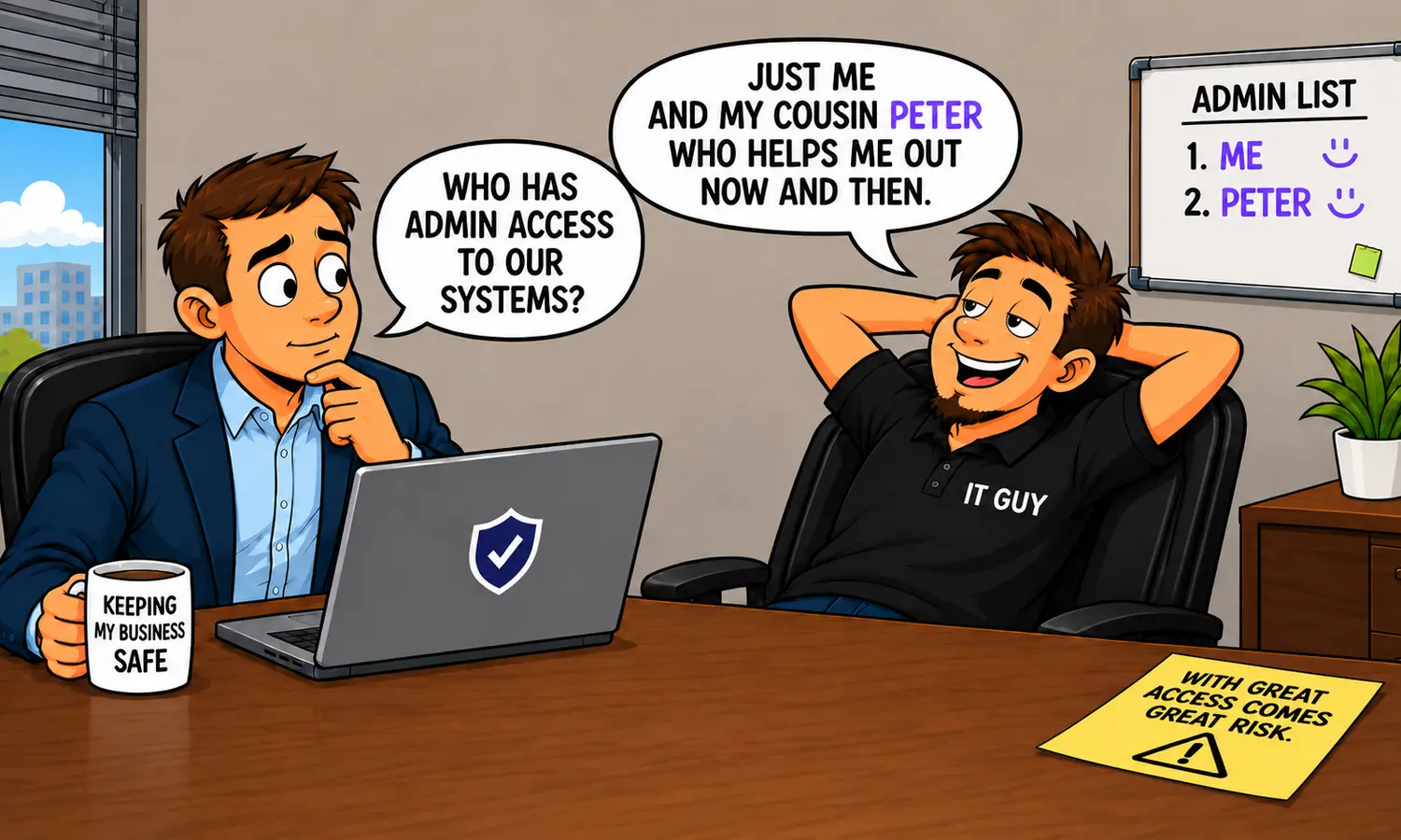 Illustration for question 5: Who has administrative access to our systems?