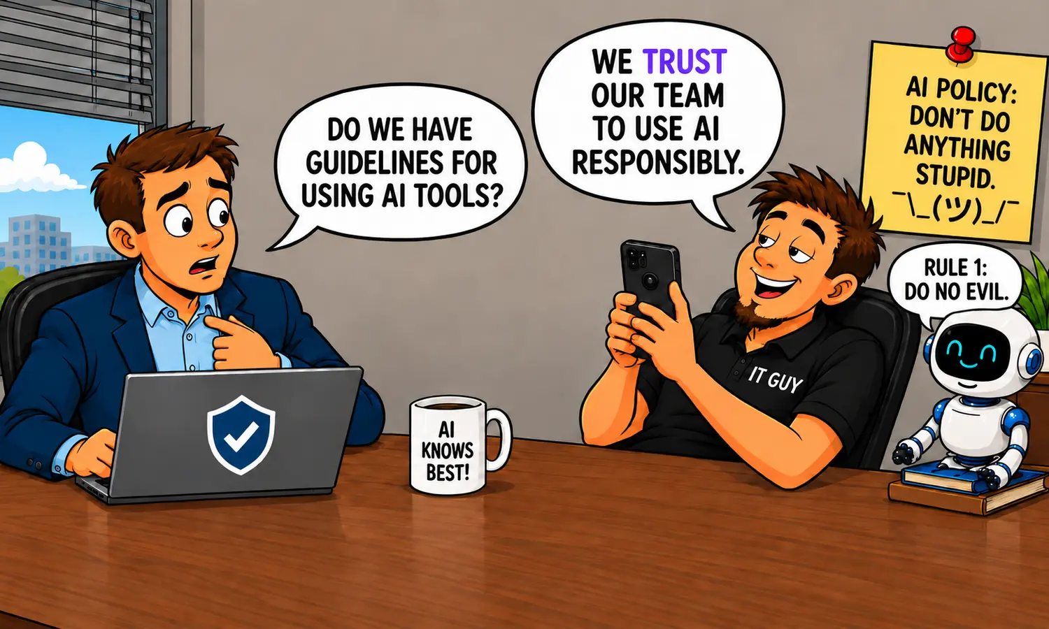 Illustration for question 7: What are our rules for AI and data protection?